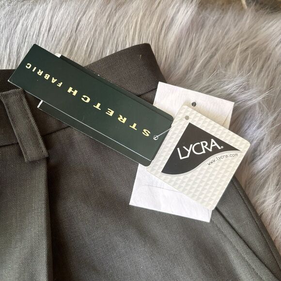 Lauren Ralph Lauren Pants Sz 10P Green Brown Wool Blend Trousers Career Work - Picture 6 of 12